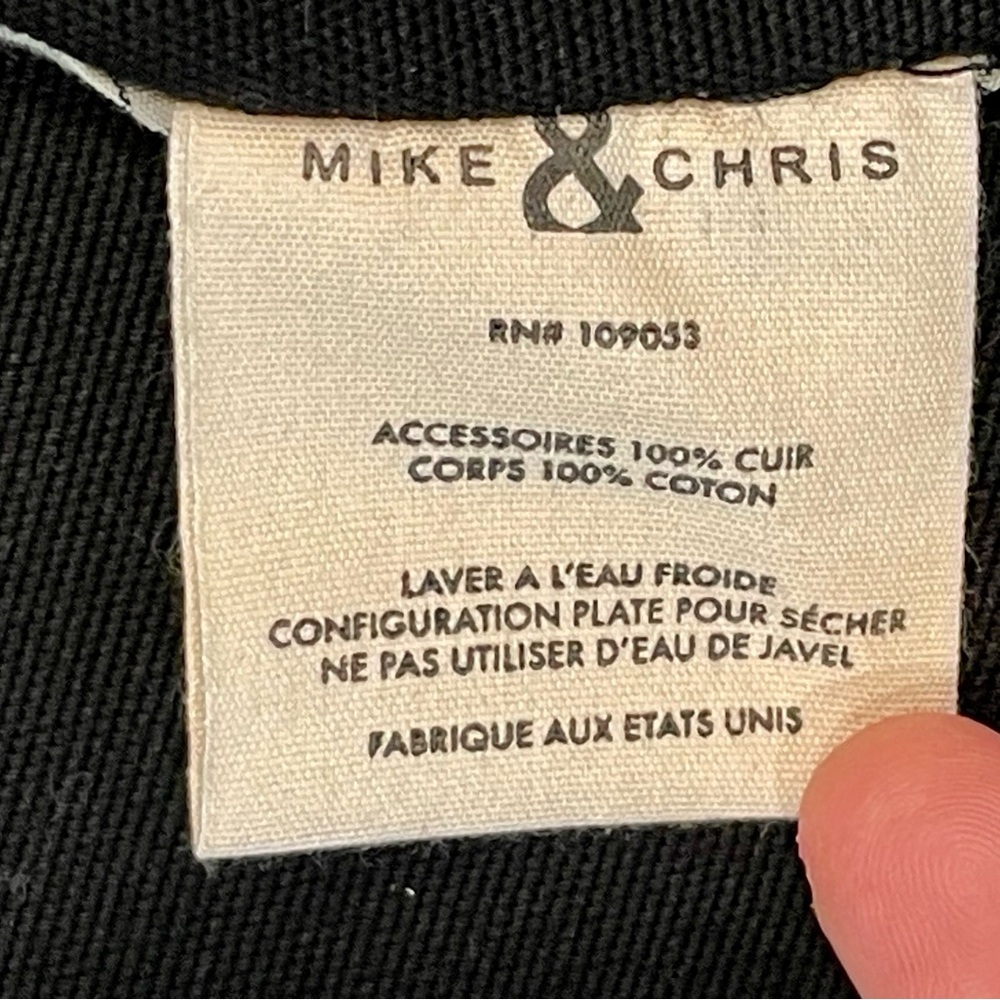 Mike & Chris Canvas & Leather Jacket, shawl collar, double breasted, blk,XS, EUC - Picture 10 of 10